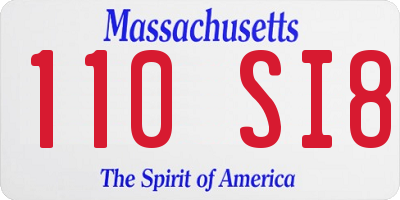 MA license plate 110SI8