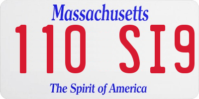 MA license plate 110SI9