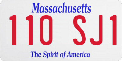 MA license plate 110SJ1