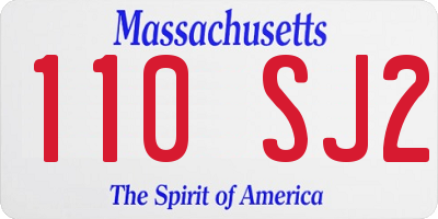 MA license plate 110SJ2