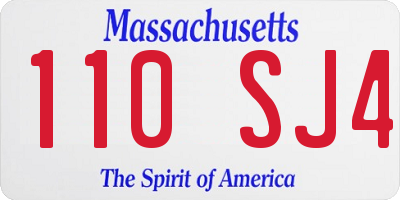 MA license plate 110SJ4