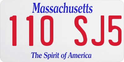 MA license plate 110SJ5