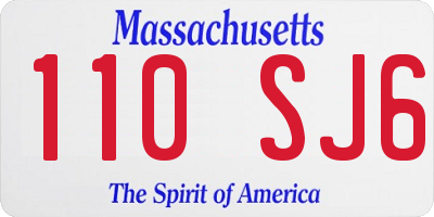 MA license plate 110SJ6