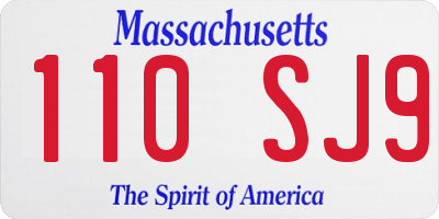 MA license plate 110SJ9