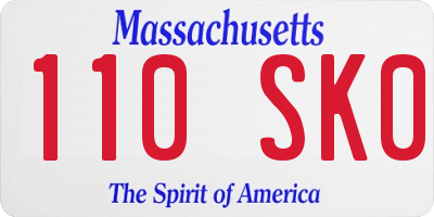 MA license plate 110SK0