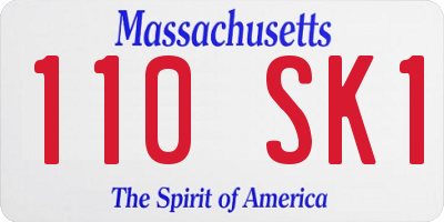 MA license plate 110SK1