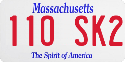MA license plate 110SK2
