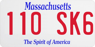 MA license plate 110SK6