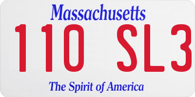 MA license plate 110SL3