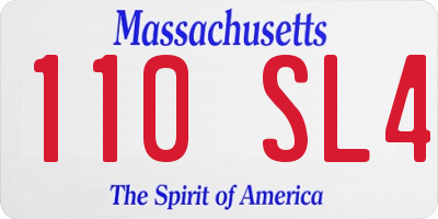 MA license plate 110SL4