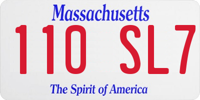 MA license plate 110SL7
