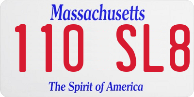 MA license plate 110SL8