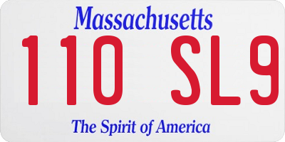 MA license plate 110SL9