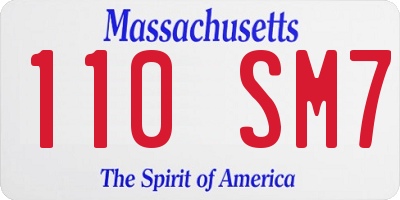 MA license plate 110SM7