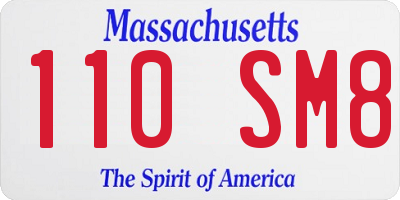 MA license plate 110SM8