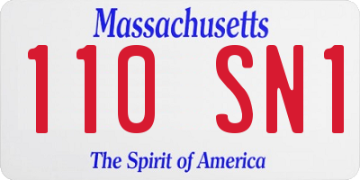 MA license plate 110SN1