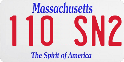 MA license plate 110SN2
