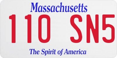 MA license plate 110SN5