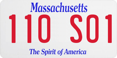 MA license plate 110SO1