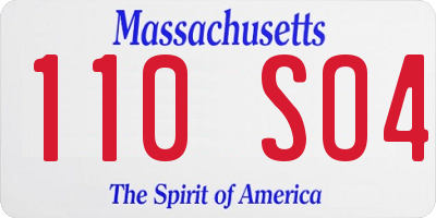 MA license plate 110SO4