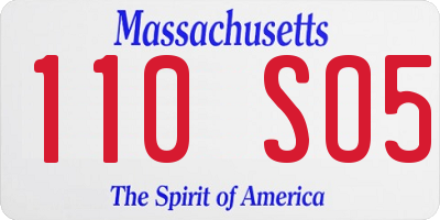 MA license plate 110SO5