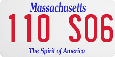 MA license plate 110SO6