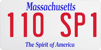 MA license plate 110SP1