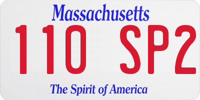 MA license plate 110SP2