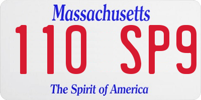 MA license plate 110SP9