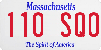 MA license plate 110SQ0