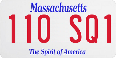 MA license plate 110SQ1