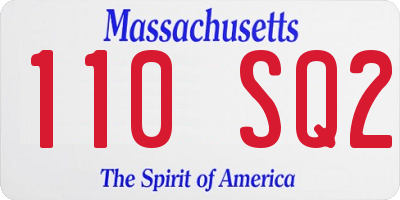 MA license plate 110SQ2