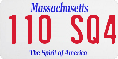 MA license plate 110SQ4