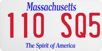 MA license plate 110SQ5
