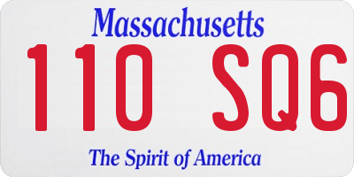 MA license plate 110SQ6