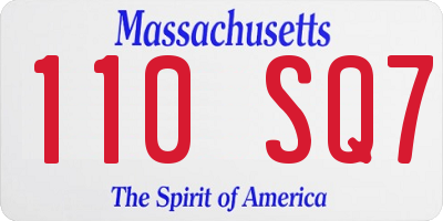 MA license plate 110SQ7