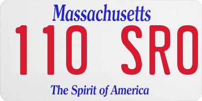MA license plate 110SR0