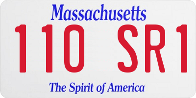 MA license plate 110SR1