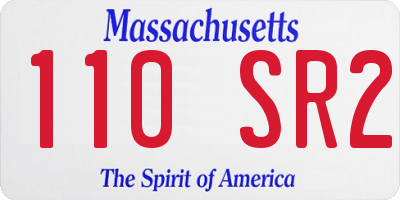 MA license plate 110SR2