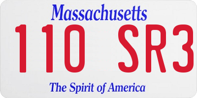 MA license plate 110SR3