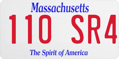 MA license plate 110SR4