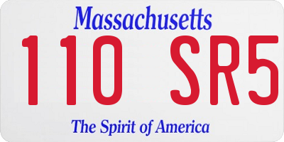 MA license plate 110SR5
