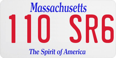 MA license plate 110SR6