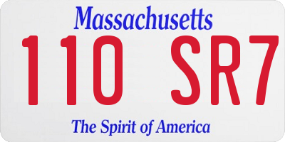 MA license plate 110SR7