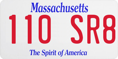 MA license plate 110SR8