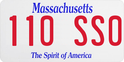 MA license plate 110SS0