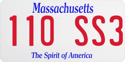 MA license plate 110SS3