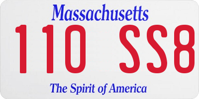 MA license plate 110SS8