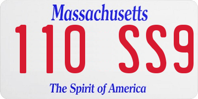 MA license plate 110SS9
