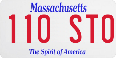 MA license plate 110ST0